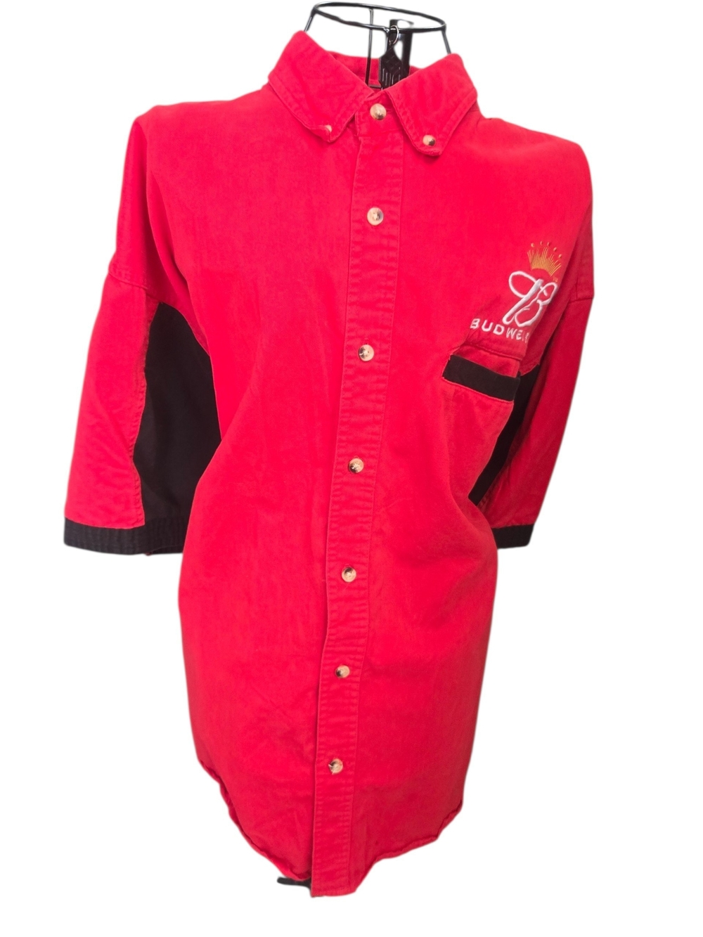 Budweiser Red Button-Down Short Sleeve Shirt
